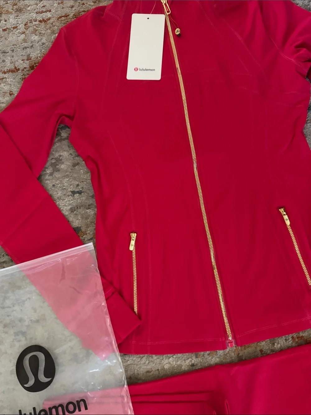 Lululemon Red  Full-Zip Jacket & Leggings Set size 10